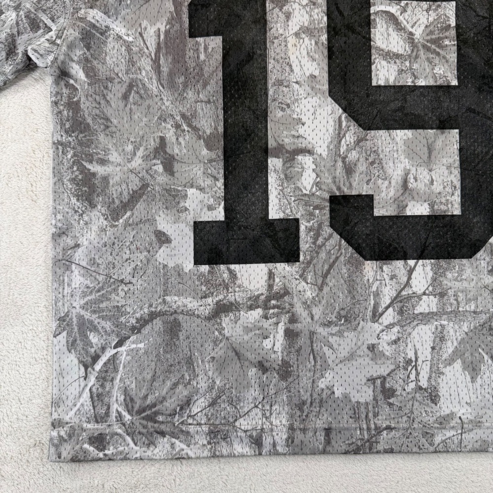 Hollister Mens Grey Camo Mesh Jersey T-Shirt Baggy Fit Graphic 19 V-Neck M - Picture 5 of 14